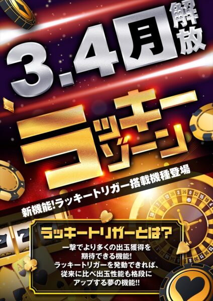 ラッキートリガー搭載機に力を入れる『楽園なんば店』